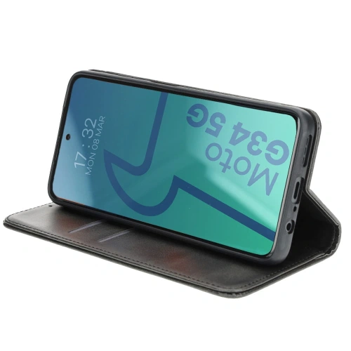 Etui z klapką Bizon Case Pocket Pro do Motorola Moto G34 5G czarne