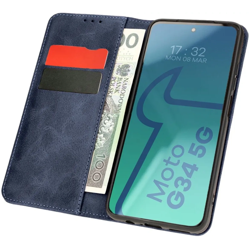 Hurtownia GSM - Bizon Case Pocket Pro Motorola Moto G34 5G albastru marin - BIZ5355 - {ean13} - Hurt