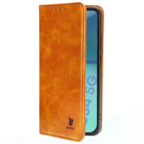 Etui z klapką Bizon Case Pocket Pro do Motorola Moto G34 5G brązowe