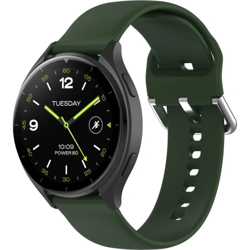 Pasek Bizon Strap Watch Silicone Pro do Xiaomi Watch 2 ciemnozielony