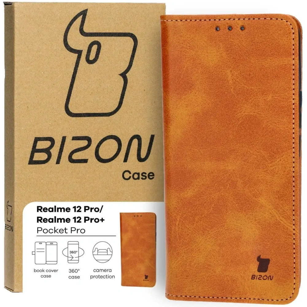 Hurtownia GSM - Etui z klapką Bizon Case Pocket Pro do Realme 12 Pro / 12 Pro+ brązowe - BIZ5367 - {ean13} - Hurt