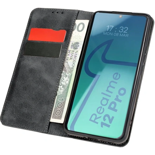 Etui z klapką Bizon Case Pocket Pro do Realme 12 Pro / 12 Pro+ czarne