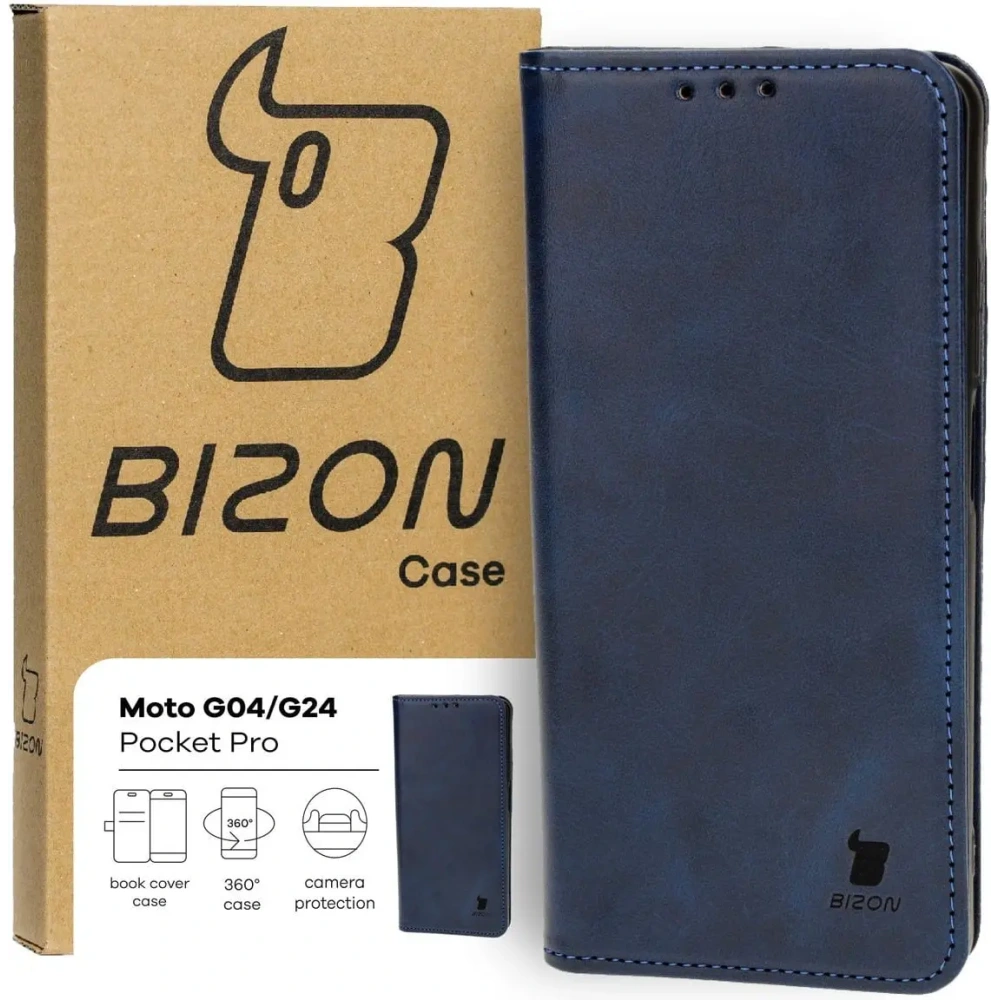 Hurtownia GSM - Etui z klapką Bizon Case Pocket Pro do Motorola Moto G04 / G24 granatowe - BIZ5371 - {ean13} - Hurt