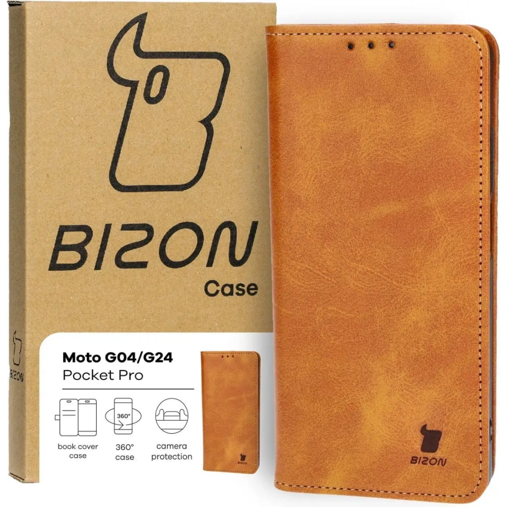 Wholesale Bizon Case Pocket Pro Motorola Moto G04 / G24 brown - BIZ5373 - {ean13} - Hurt