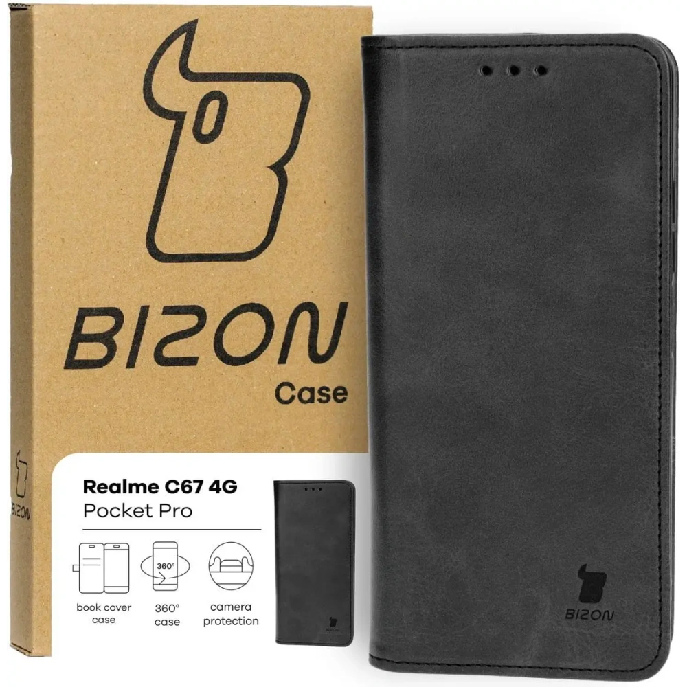 Hurtownia GSM - Etui z klapką Bizon Case Pocket Pro do Realme C67 4G czarne - BIZ5375 - {ean13} - Hurt
