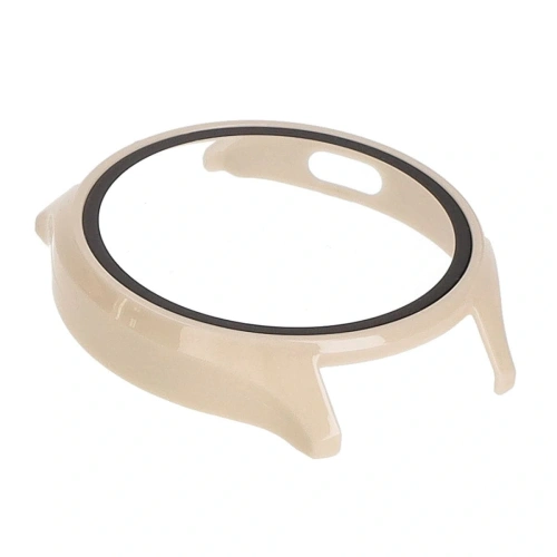 Etui Bizon Case+Glass Watch do Xiaomi Watch 2 beżowe