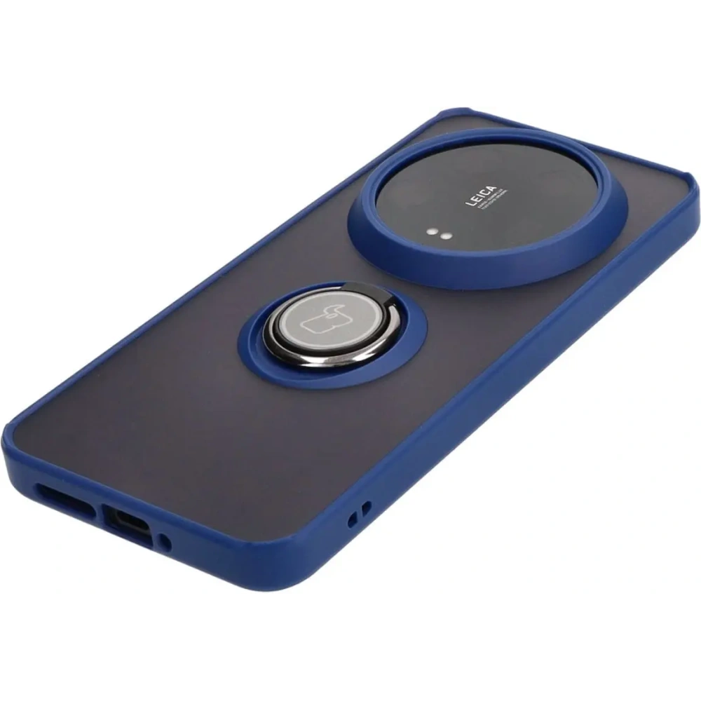 Hurtownia GSM - Bizon Case Hybrid Ring Xiaomi 14 Ultra fumuriu cu un cadru bleu marin - BIZ4817 - {ean13} - Hurt