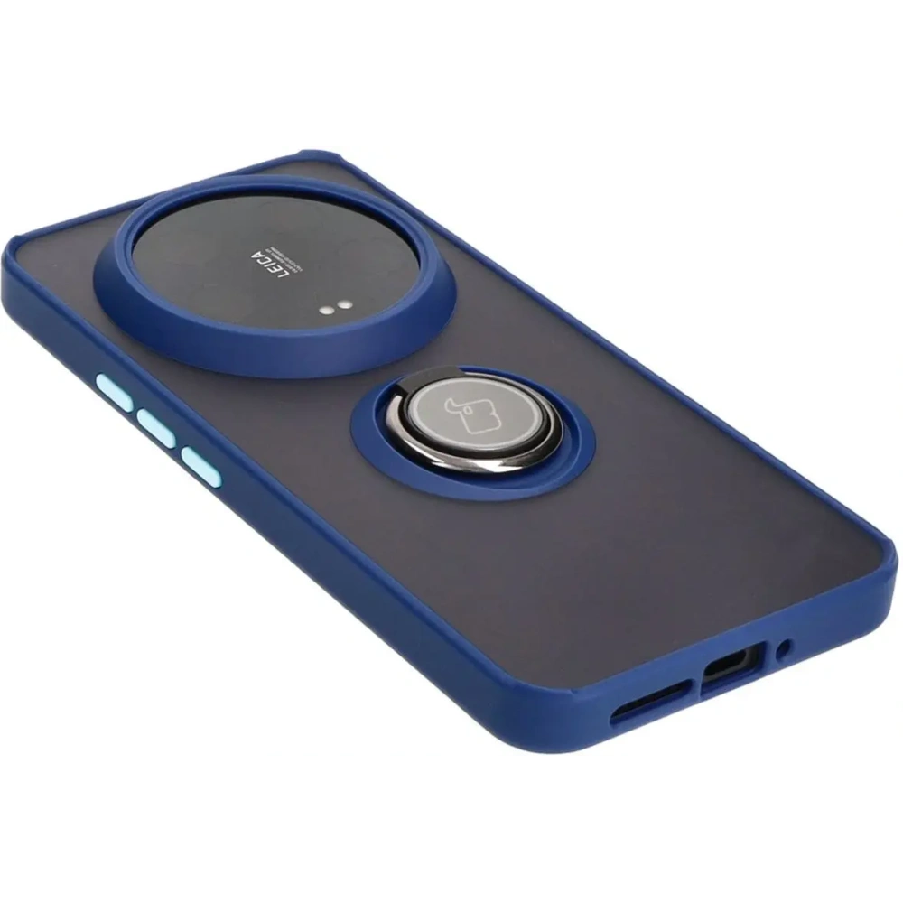Hurtownia GSM - Bizon Case Hybrid Ring Xiaomi 14 Ultra fumuriu cu un cadru bleu marin - BIZ4817 - {ean13} - Hurt