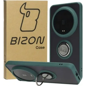 Wholesale Bizon Case Hybrid Ring Xiaomi 14 Ultra smoky with a dark green frame - BIZ4818 - {ean13} - Hurt