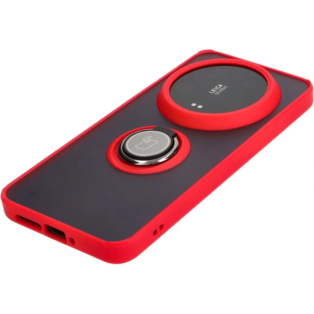 Wholesale Bizon Case Hybrid Ring Xiaomi 14 Ultra smoky with a red frame - BIZ4819 - {ean13} - Hurt