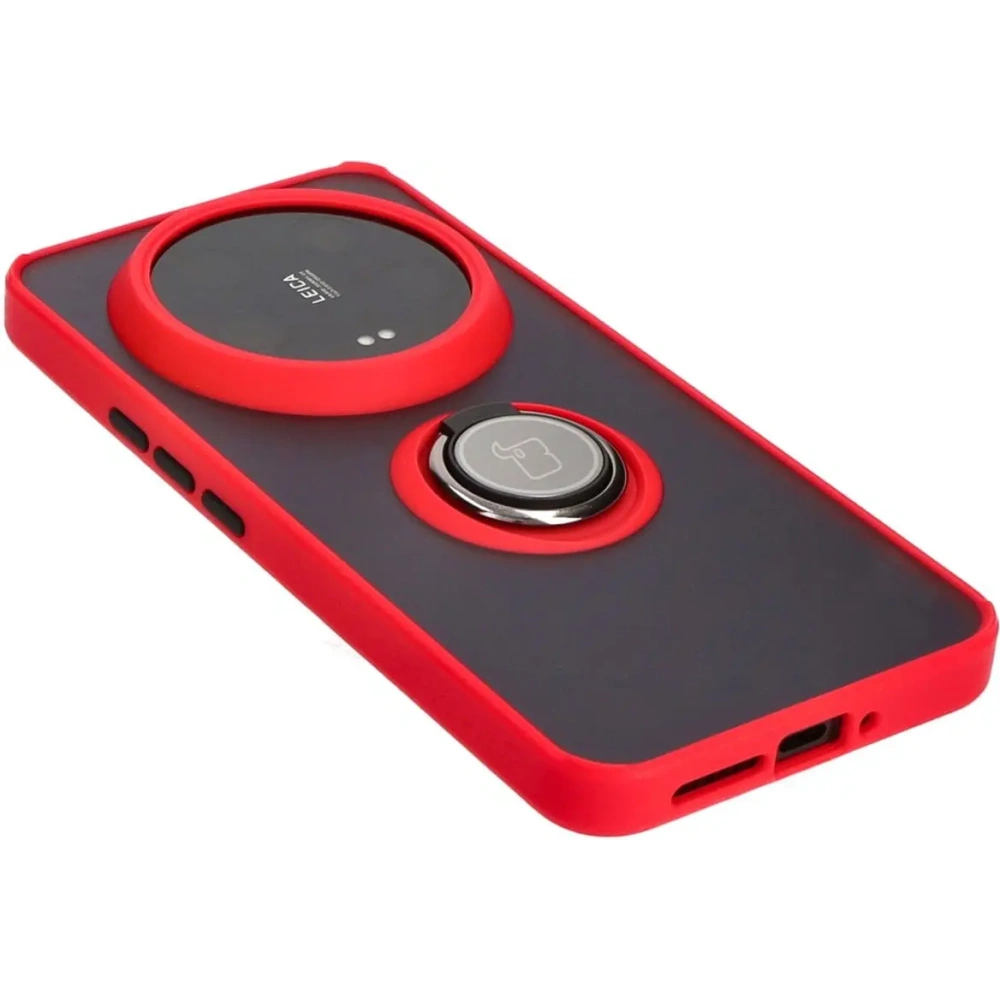 Hurtownia GSM - Bizon Case Hybrid Ring Xiaomi 14 Ultra fumuriu cu un cadru roșu - BIZ4819 - {ean13} - Hurt