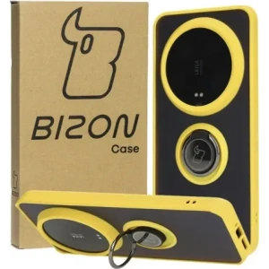 Wholesale Bizon Case Hybrid Ring Xiaomi 14 Ultra smoky with a yellow frame - BIZ4821 - {ean13} - Hurt
