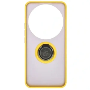 Wholesale Bizon Case Hybrid Ring Xiaomi 14 Ultra smoky with a yellow frame - BIZ4821 - {ean13} - Hurt