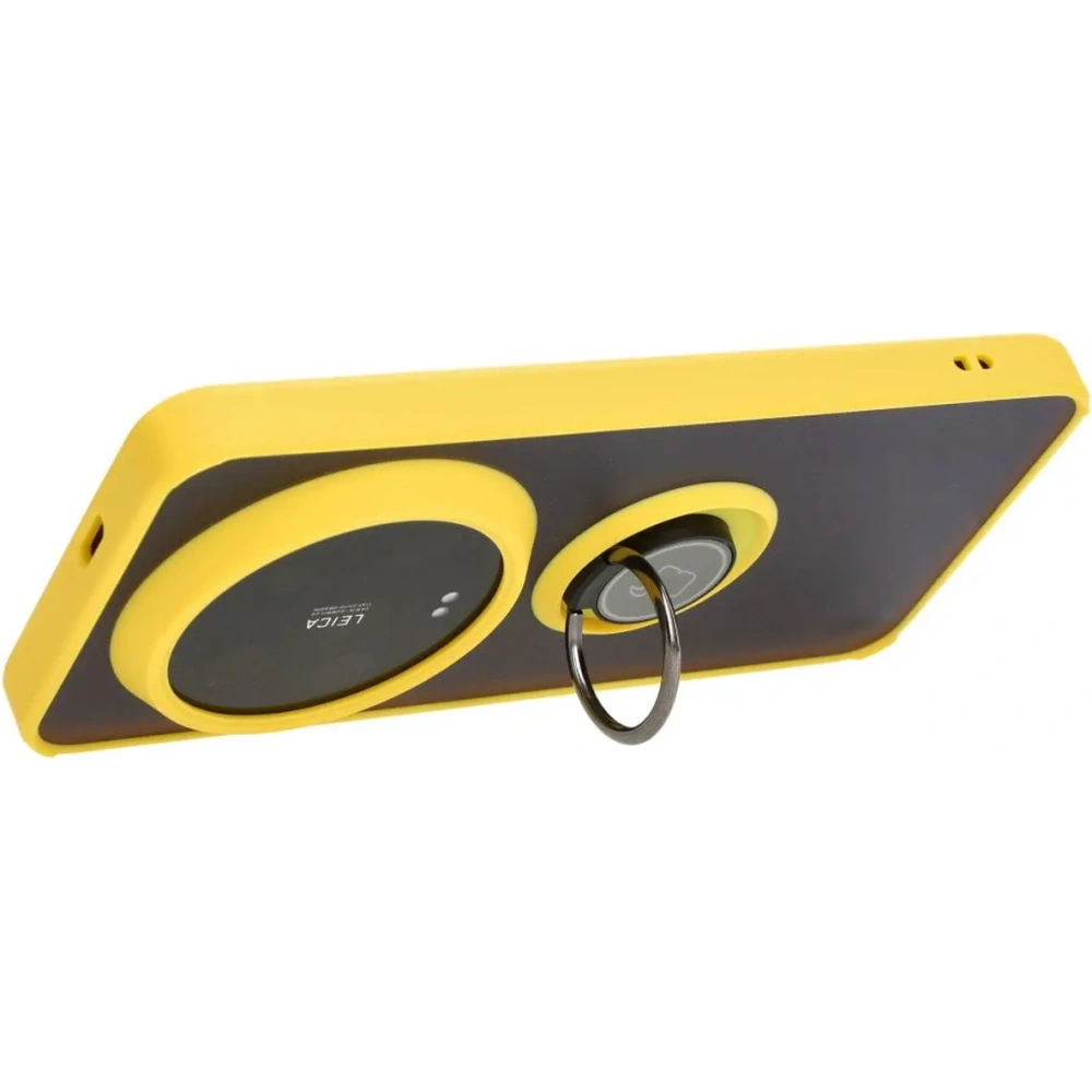 Hurtownia GSM - Bizon Case Hybrid Ring Xiaomi 14 Ultra fumuriu cu un cadru galben - BIZ4821 - {ean13} - Hurt