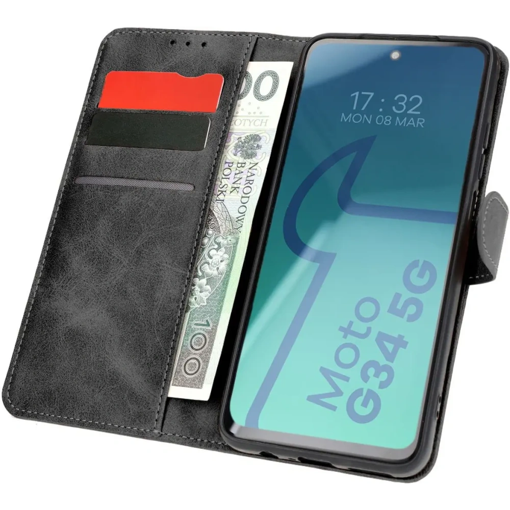 Hurtownia GSM - Bizon Case Pocket Motorola Moto G34 5G negru - BIZ5397 - {ean13} - Hurt