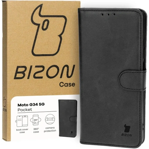 Etui z klapką Bizon Case Pocket do Motorola Moto G34 5G czarne