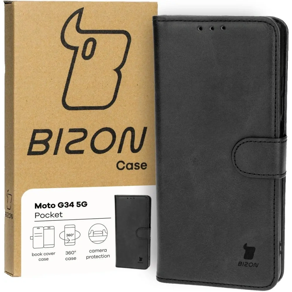 Hurtownia GSM - Bizon Case Pocket Motorola Moto G34 5G negru - BIZ5397 - {ean13} - Hurt