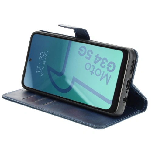 Etui z klapką Bizon Case Pocket do Motorola Moto G34 5G granatowe