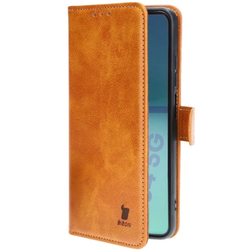 Etui z klapką Bizon Case Pocket do Motorola Moto G34 5G brązowe