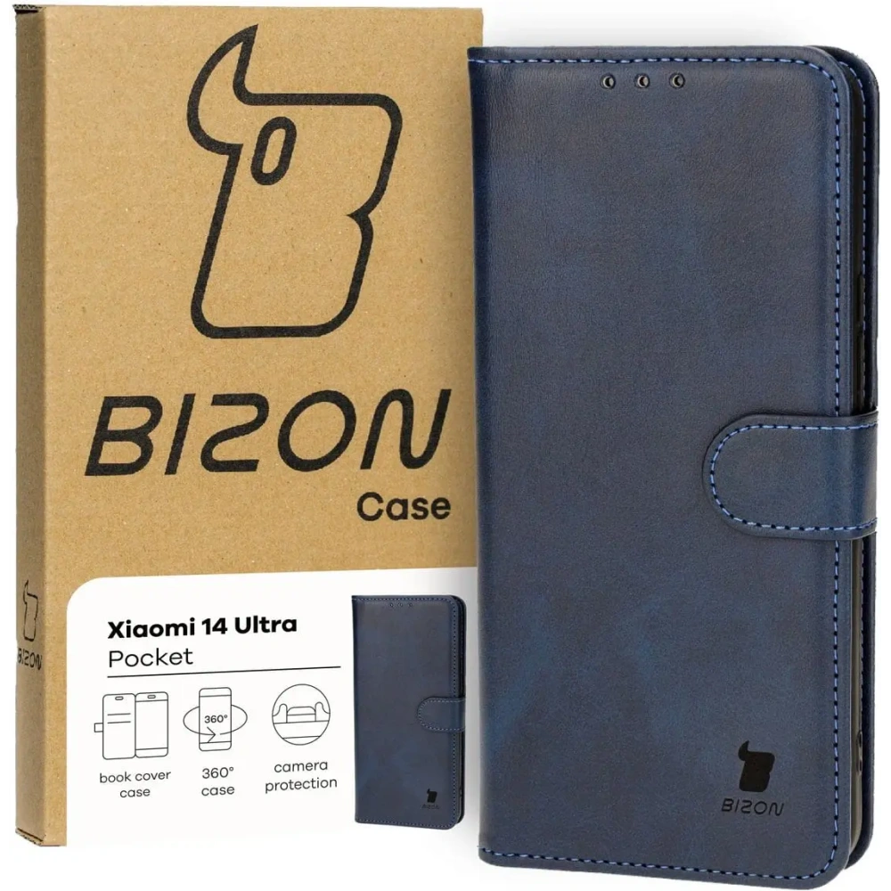 Hurtownia GSM - Caz Bizon Pocket Xiaomi 14 Ultra albastru închis - BIZ4830 - {ean13} - Hurt