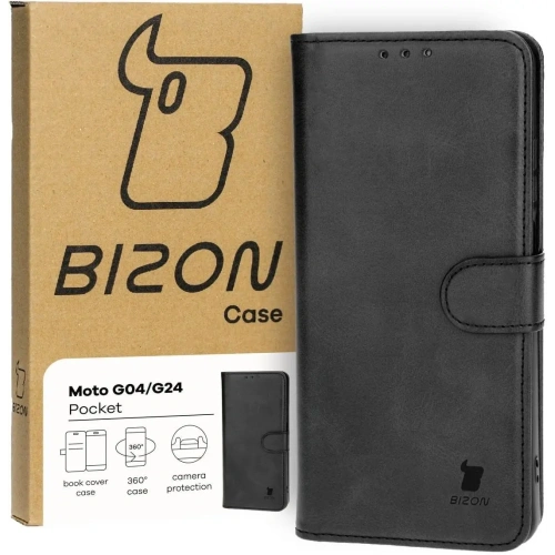 Etui z klapką Bizon Case Pocket do Motorola Moto G04 / G24 czarne