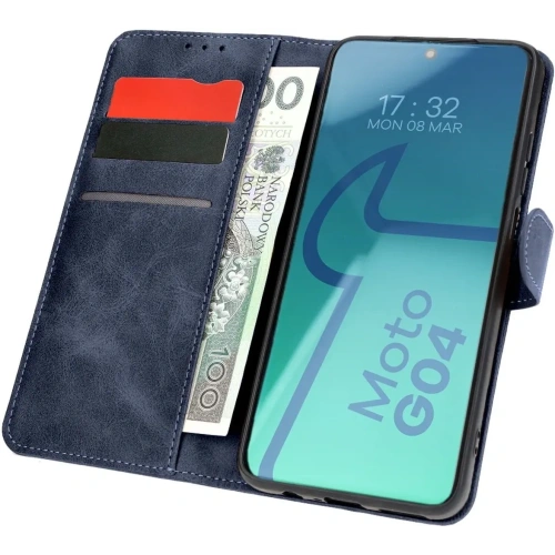 Etui z klapką Bizon Case Pocket do Motorola Moto G04 / G24 granatowe