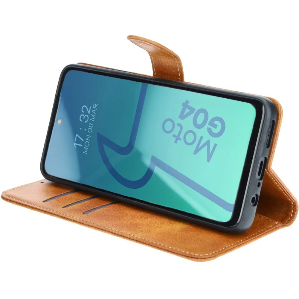 Hurtownia GSM - Etui z klapką Bizon Case Pocket do Motorola Moto G04 / G24 brązowe - BIZ5406 - {ean13} - Hurt