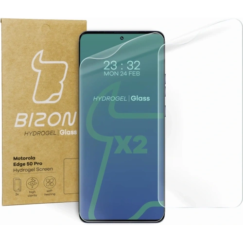 Folia hydrożelowa na ekran Bizon Glass Hydrogel Front do Motorola Edge 50 Pro / Fusion / Ultra [2 PACK]
