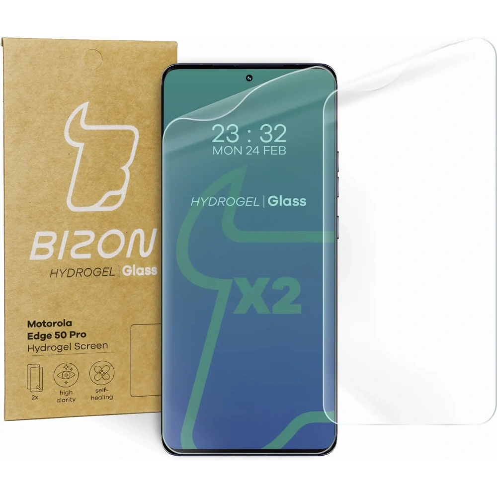 Hurtownia GSM - Bizon Glass Hydrogel Elöl Motorola Edge 50 Pro / Fusion / Ultra [2 CSOMAG] - BIZ5408 - {ean13} - Hurt