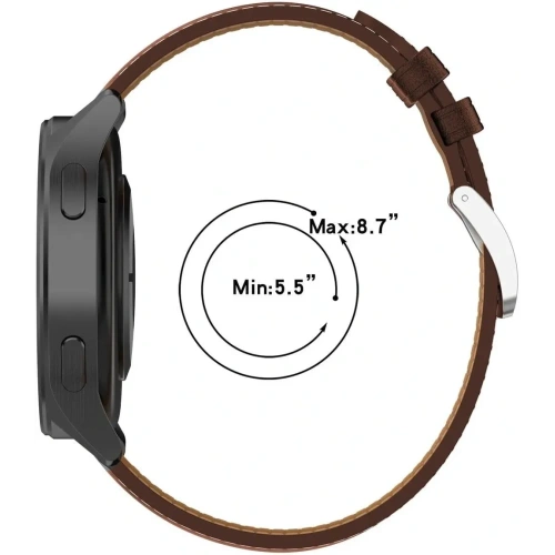 Pasek Bizon Strap Watch Casual 22 mm do smartwatcha ciemnobrązowy