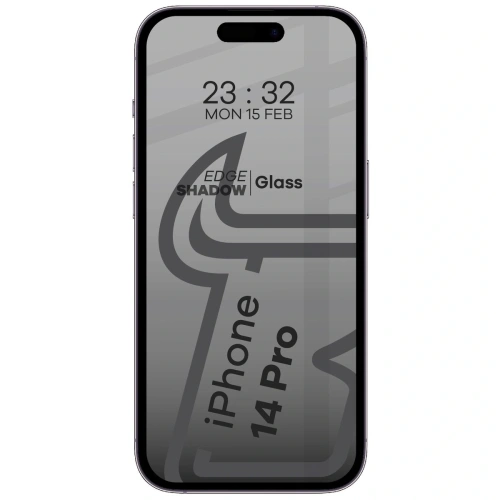 Prywatyzujące szkło hartowane Bizon Glass Edge Shadow do Apple iPhone 14 Pro przyciemniane z czarną ramką