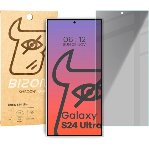 Prywatyzujące szkło hartowane Bizon Glass Clear Shadow do Samsung Galaxy S24 Ultra przyciemniane