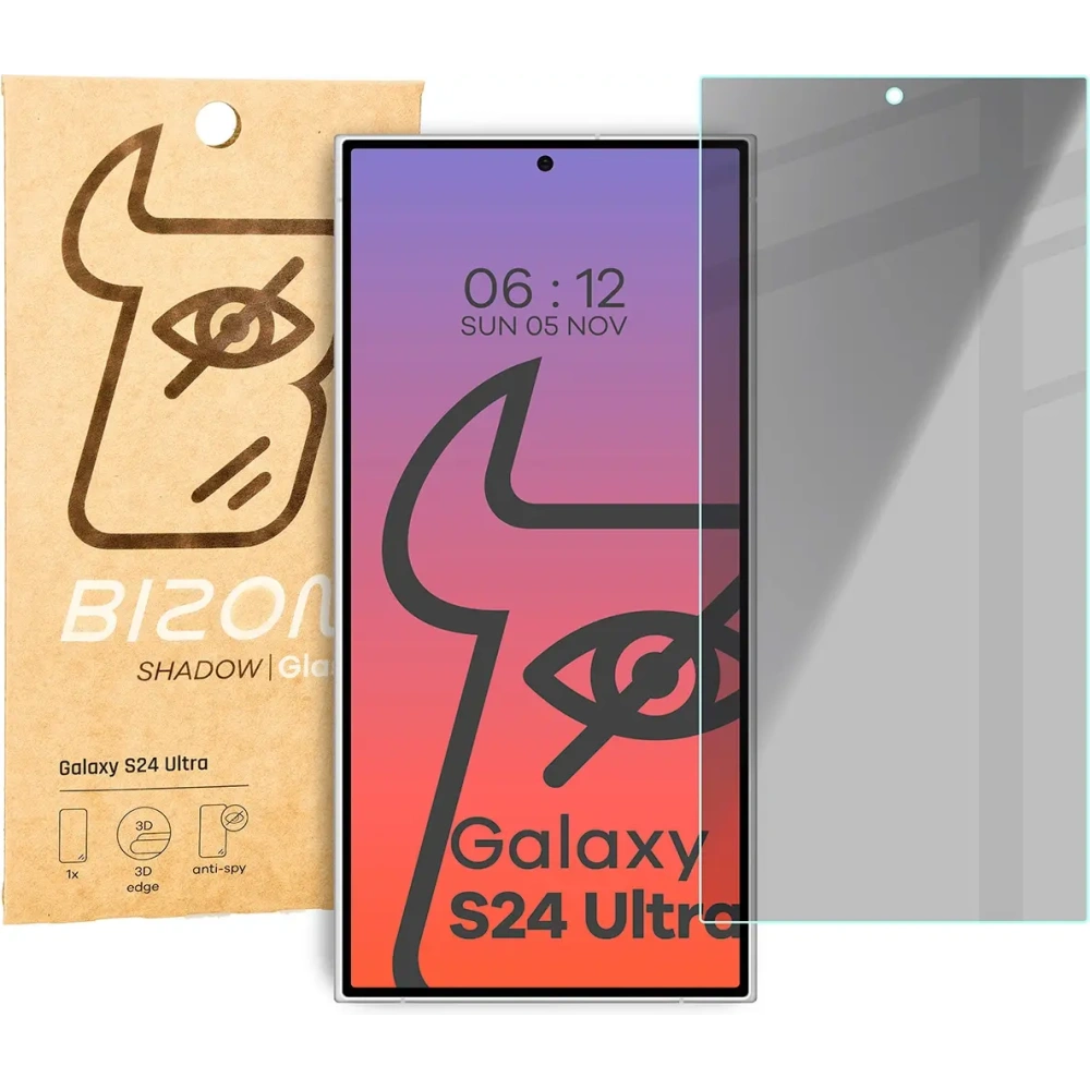 Hurtownia GSM - Prywatyzujące szkło hartowane Bizon Glass Clear Shadow do Samsung Galaxy S24 Ultra przyciemniane - BIZ5448 - {ean13} - Hurt