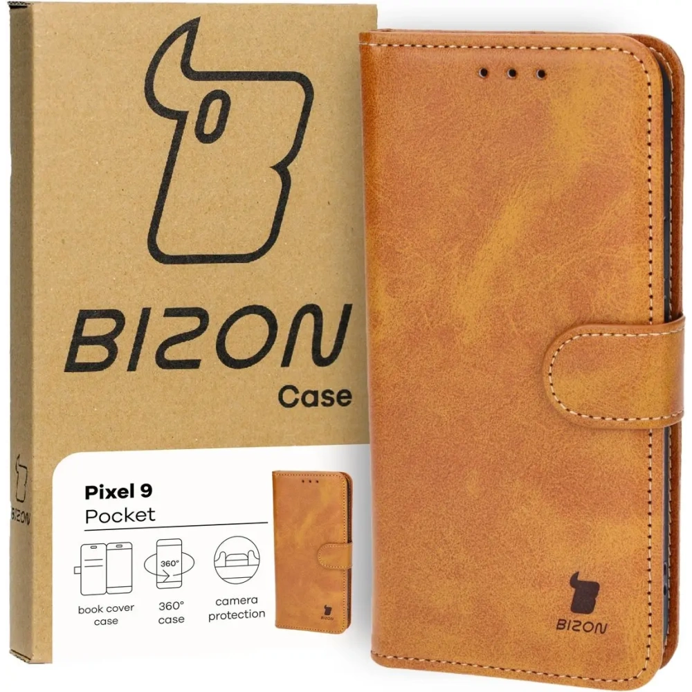 Hurtownia GSM - Etui z klapką Bizon Case Pocket do Google Pixel 9 / 9 Pro hnědé - BIZ5457 - {ean13} - Hurt