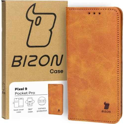 Etui z klapką Bizon Case Pocket Pro do Google Pixel 9 / 9 Pro brązowe