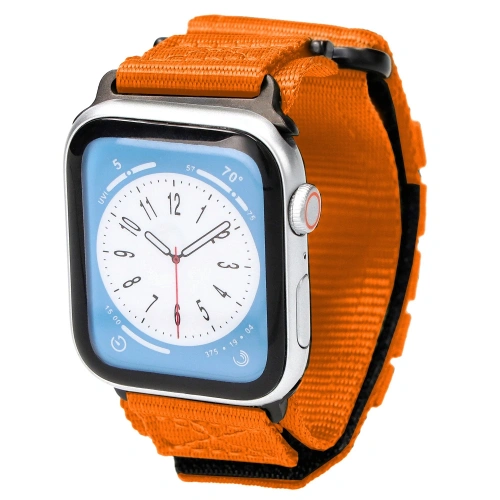 Sportowy pasek do zegarka Bizon Strap Watch Adventure do Apple Watch 44/45/46/49 mm pomarańczowy