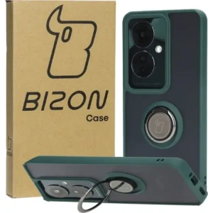 Hurtownia GSM - Bizon Caz Hybrid Ring Oppo Reno11 F 5G fumuriu cu ramă verde închis - BIZ4899 - {ean13} - Hurt