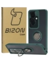 Bizon Case Hybrid Ring Oppo Reno11 F 5G rauchig mit einem dunkelgrünen Rahmen