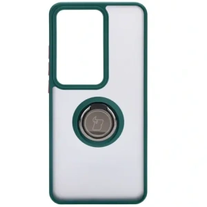Hurtownia GSM - Bizon Caz Hybrid Ring Oppo Reno11 F 5G fumuriu cu ramă verde închis - BIZ4899 - {ean13} - Hurt