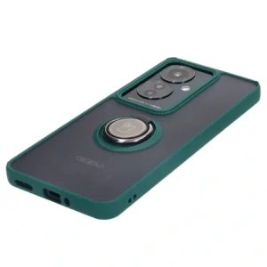 Hurtownia GSM - Bizon Caz Hybrid Ring Oppo Reno11 F 5G fumuriu cu ramă verde închis - BIZ4899 - {ean13} - Hurt