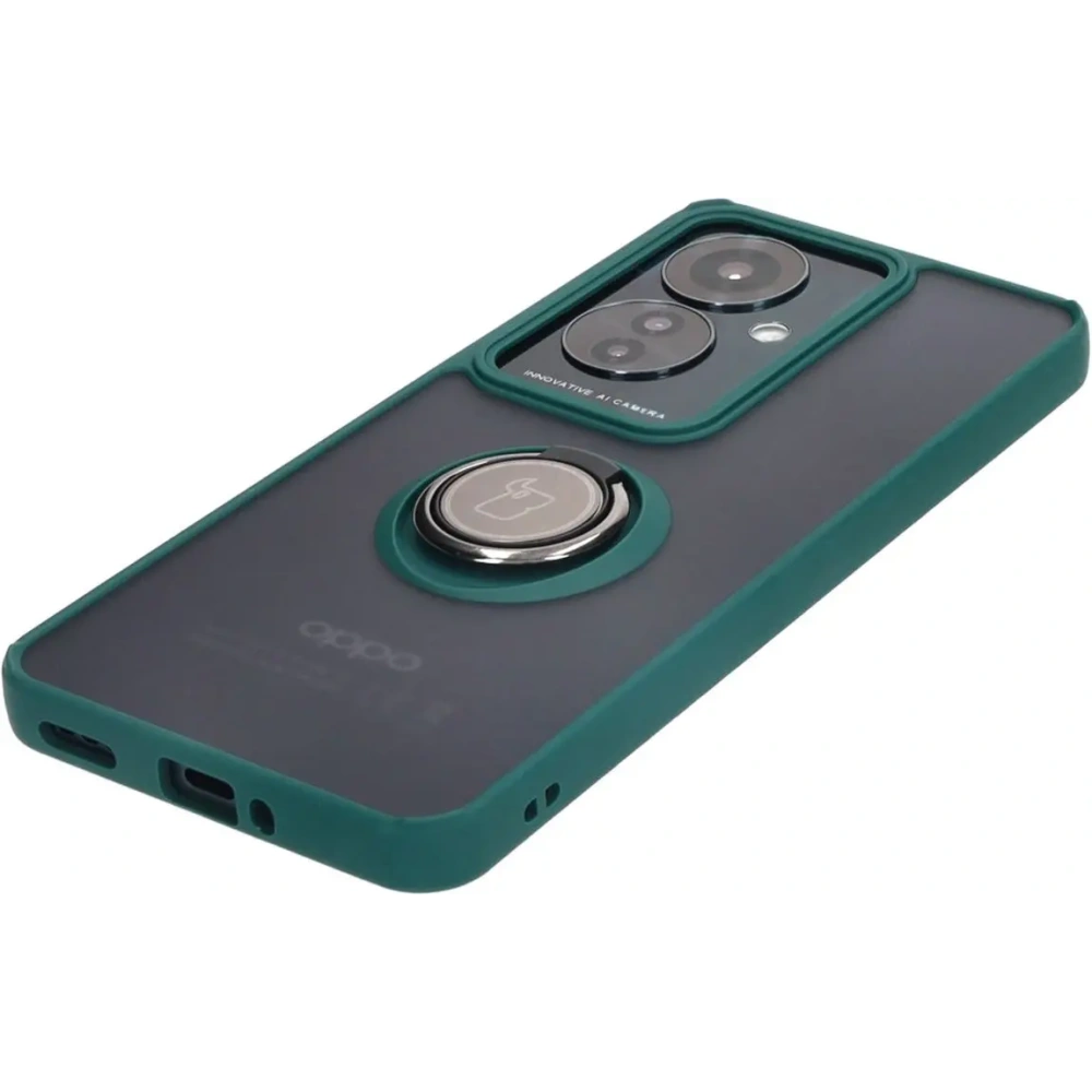 Hurtownia GSM - Bizon Case Hybrid Ring Oppo Reno11 F 5G rauchig mit einem dunkelgrünen Rahmen - BIZ4899 - {ean13} - Hurt