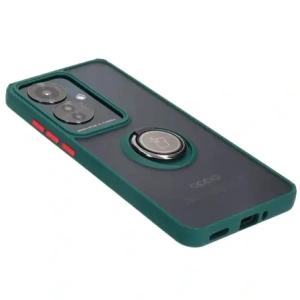 Hurtownia GSM - Bizon Caz Hybrid Ring Oppo Reno11 F 5G fumuriu cu ramă verde închis - BIZ4899 - {ean13} - Hurt