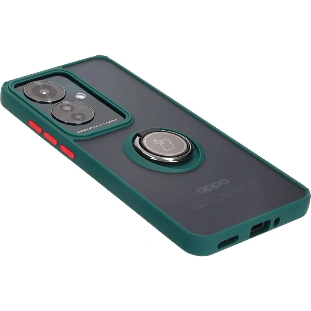 Hurtownia GSM - Bizon Case Hybrid Ring Oppo Reno11 F 5G rauchig mit einem dunkelgrünen Rahmen - BIZ4899 - {ean13} - Hurt