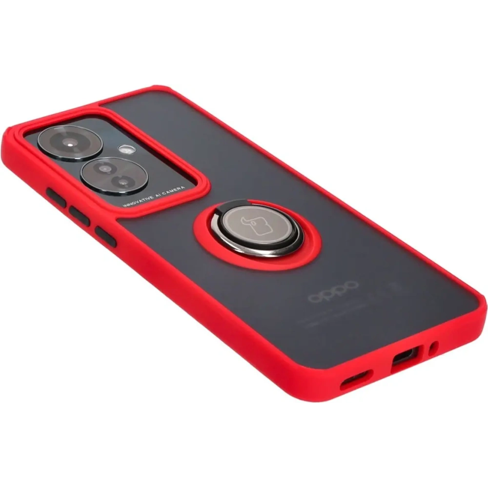Hurtownia GSM - Bizon Case Hybrid Ring Oppo Reno11 F 5G rauchig mit rotem Rahmen - BIZ5471 - {ean13} - Hurt