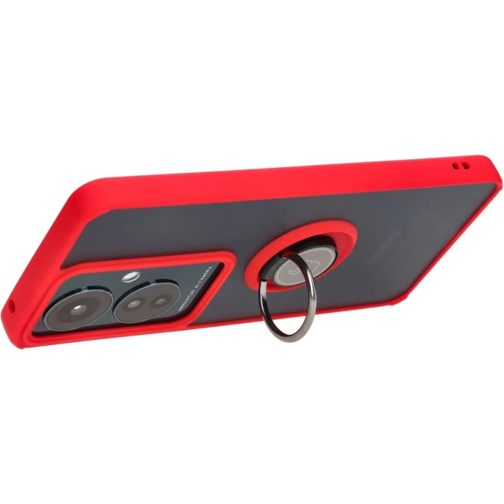 Hurtownia GSM - Bizon Case Hybrid Gyűrű Oppo Reno11 F 5G füstös piros kerettel - BIZ5471 - {ean13} - Hurt