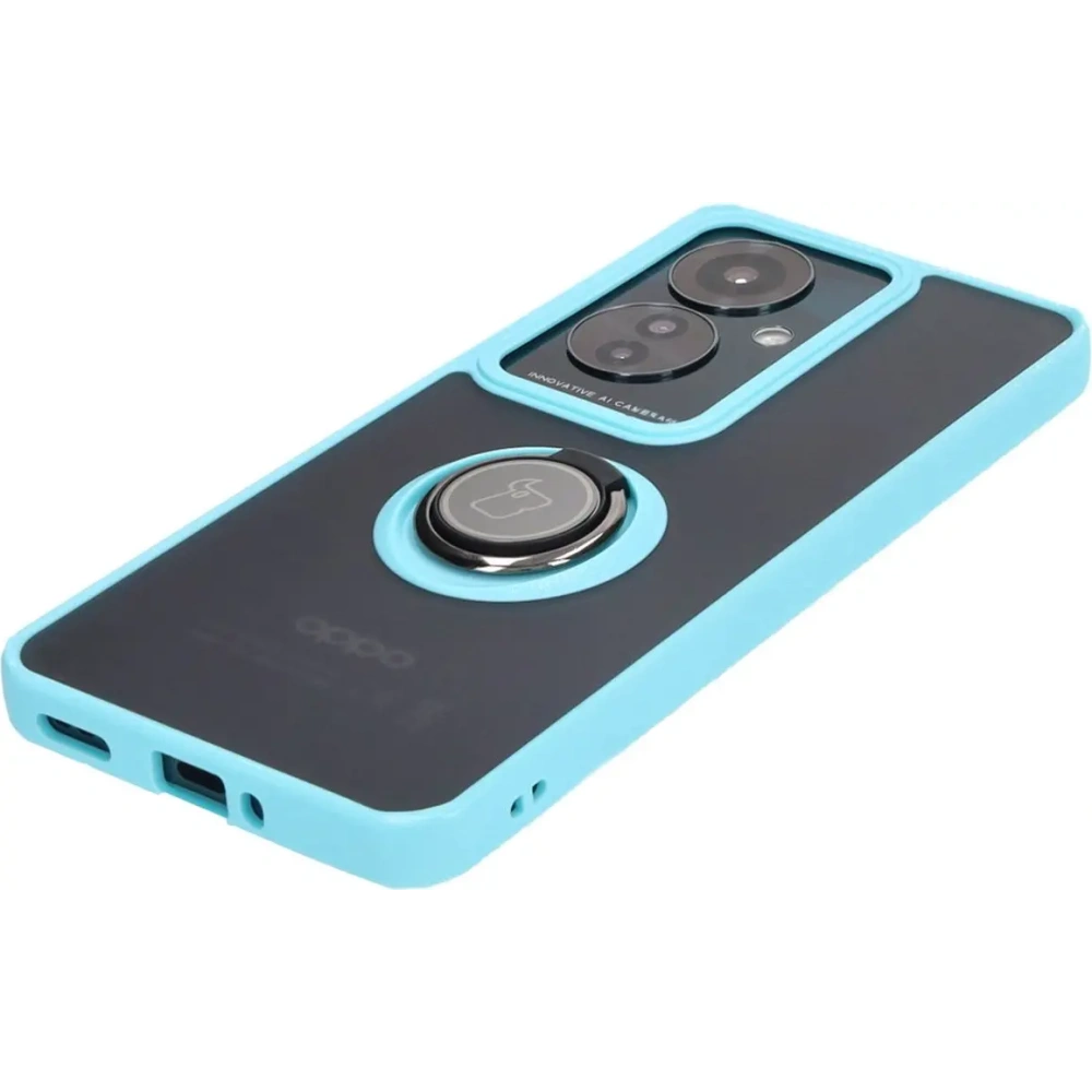 Wholesale Bizon Case Hybrid Ring Oppo Reno11 F 5G smoky with a light blue frame - BIZ5472 - {ean13} - Hurt