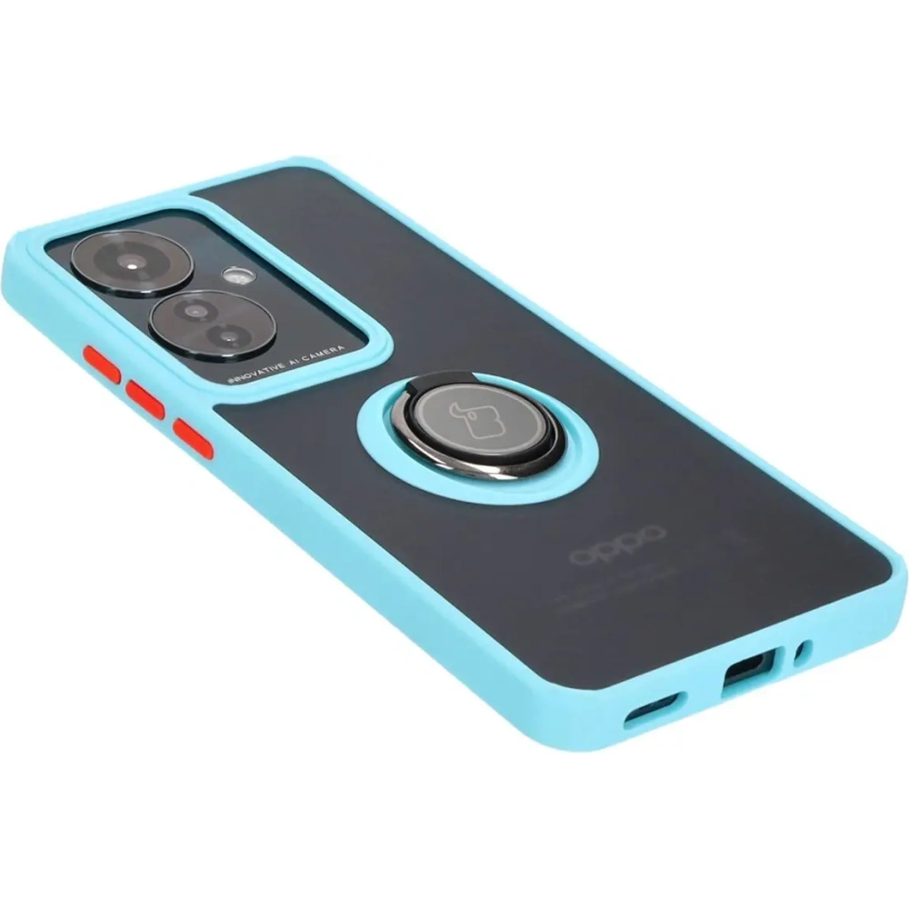 Hurtownia GSM - Bizon Case Hybrid Gyűrű Oppo Reno11 F 5G füstös színben, világoskék kerettel. - BIZ5472 - {ean13} - Hurt