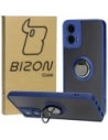 Bizon Case Hybrid Ring Motorola Moto G34 5G füstös színben, sötétkék kerettel