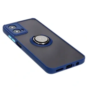 Hurtownia GSM - Etui z uchwytem na palec Bizon Case Hybrid Ring do Motorola Moto G34 5G przydymione z granatową ramką - BIZ4904 - {ean13} - Hurt