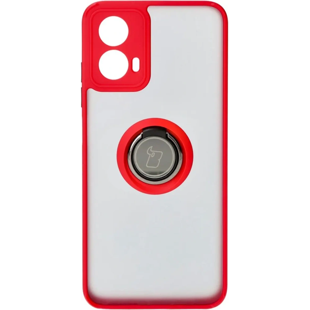 Hurtownia GSM - Etui z uchwytem na palec Bizon Case Hybrid Ring do Motorola Moto G34 5G przydymione z czerwoną ramką - BIZ4906 - {ean13} - Hurt